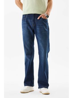 Snitch - Blue Solid Bootcut Casual Jeans for Men