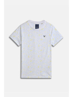Allen Solly - Boys White Print Crew Neck T-shirt