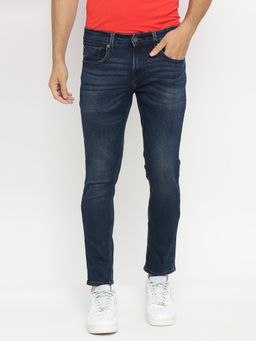 Spykar - Dark Blue Cotton Slim Fit Narrow Length Jeans for Men (Skinny)