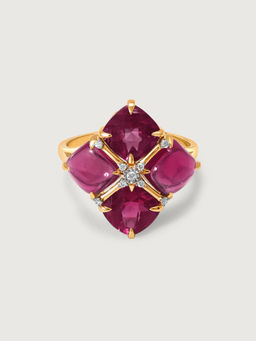 Mia by Tanishq - Bordeaux Bling 14KT Diamond & Ruby Finger Ring (14)