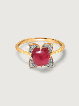Mia by Tanishq - Scarlet Blooms Ruby & Diamond 14KT Finger Ring (14)