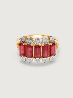 Mia by Tanishq - Scarlet Soirée 14KT Diamond & Ruby Finger Ring (12)