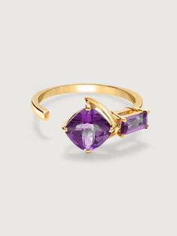 Mia by Tanishq - Sovereign Sparkle 14KT Amethyst Finger Ring (14)