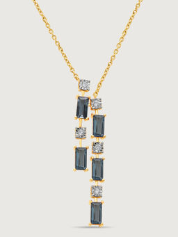 Mia by Tanishq - Dreamy London Blue Blaze & Diamond 14KT Necklace (16.5)