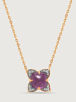 Mia by Tanishq - Aurora's Embrace 14KT Amethyst & Diamond Pendant
