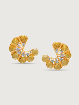 Mia by Tanishq - Couture Crystal 14KT Diamond & Citrine Stud Earrings