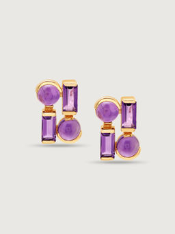 Mia by Tanishq - Bombshell 14KT Amethyst Stud Earrings