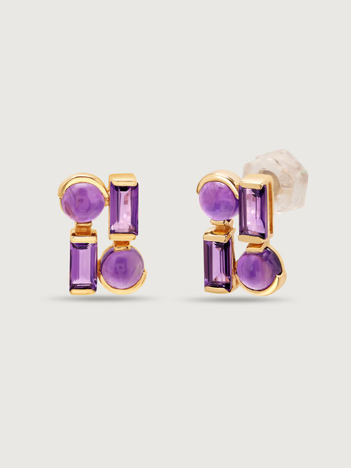 Amethyst Tanishq Gemstone Earrings Buy Mia By Tanishq Bombshell