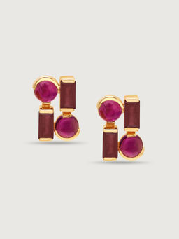 Mia by Tanishq - Cherry Chalice 14KT Ruby Stud Earrings