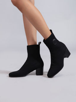 Twenty Dresses by Nykaa Fashion - Black Solid Ankle Length Boots