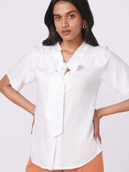 Not So Pink - White Neck Tie Shirt