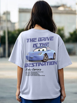 Bewakoof - Official Disney Women's Sally Drive Graphic Printed Oversized T-shirt