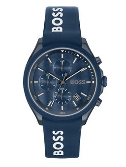 Boss - Velocity Qtz Fashion Chrono Blue Round Dial Mens Watch 1514061 (Medium)