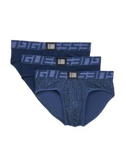 Guess - Navy Blue Cotton Solid Men Brief (Pack of 3)