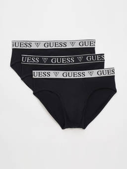 Guess - Black Cotton Solid Men Brief (Pack of 3)