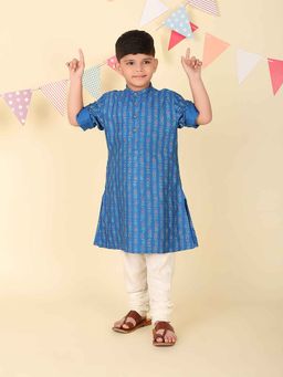 Fabindia - Blue Embroidered Kurta