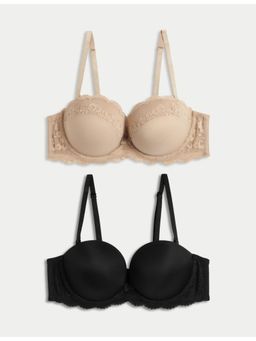Marks & Spencer - Multi-Color Pack of 2 Wired Multiway Push Up Bras A-E