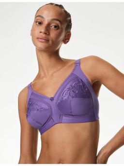 Marks & Spencer - Purple Embroidered Non Wired Total Support Bra