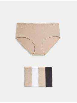 Marks & Spencer - Nude Pack of 5 Cotton Mix Plain Skinny Fit Knicker Hipsters