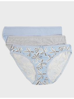 Marks & Spencer - Blue Pack of 3 Plain Bikinis