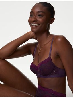 Marks & Spencer - Purple Ella Lace Wired Balcony Bra A-E