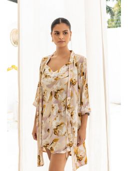 Private Lives - Rosewood Garden Short Nightdress with Shrug