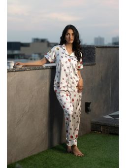 Private Lives - Lady Bug Printed Top with Shorts and Pyjama White