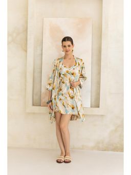 Private Lives - Ocean Blue Short Nightdress with Shrug