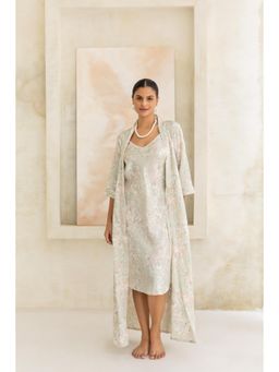 Private Lives - Mint Green Floral Pearl Nightdress with Shrug