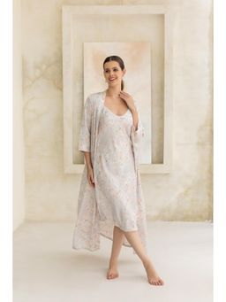 Private Lives - Silver Bloom Nightdress with Shrug