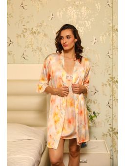 Private Lives - Floral Dream Satin Short Nightdress with Shrug