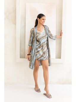 Private Lives - Aqua Mocha Nightdress with Shrug