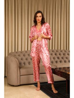 Private Lives - Leopard Print Nightsuit with Lace Bralette Robe
