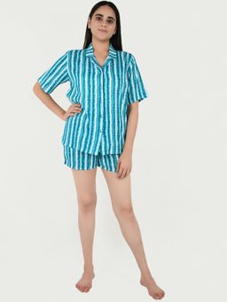 Blissence - Blue Line Printed Night Suit