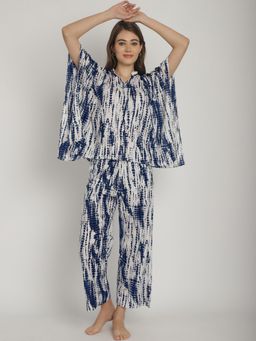 Blissence - Navy Tie and Dye Nightsuit