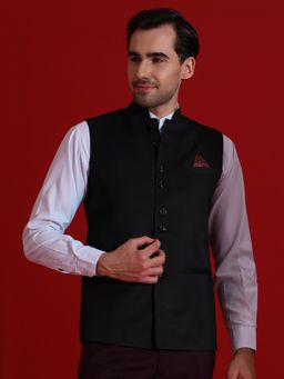 TAHVO - Men Black Nehru Jacket