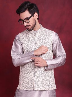 Jompers - Woven Design Grey Nehru Jacket