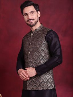 Jompers - Woven Design Gold Nehru Jacket