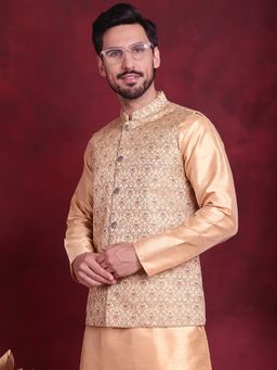 Jompers - Woven Design Cream Nehru Jacket