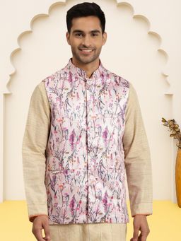 Jompers - Silk Blend Ethnic Wear Purple Nehru Jacket