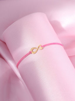 Ornate Jewels - 925 Silver 18K Gold Plated Infinity Thread Adjustable Bracelet for Women and Girls (Free Size)