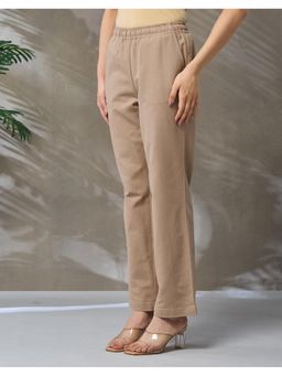 Fabindia - Brown Cotton Casual Straight Leg Pant