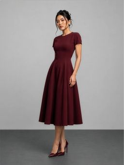Cove and Lane - Essential Burgundy Midi Dress