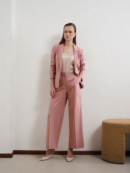 FABLE STREET - Pink Polyester Blend Striped Co-Ord Set