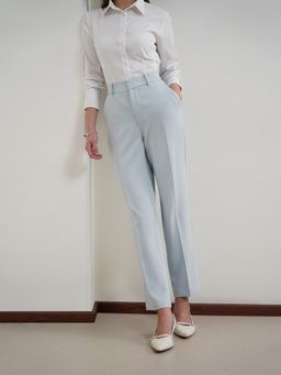 FABLE STREET - Blue Straight Fit Trousers