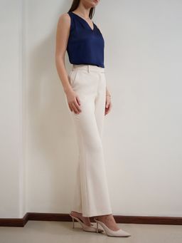 FABLE STREET - Off White Flared Trousers