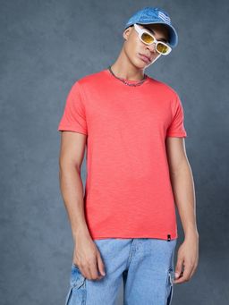 Bewakoof - Air 1.0 Men's Coral Pink T-shirt