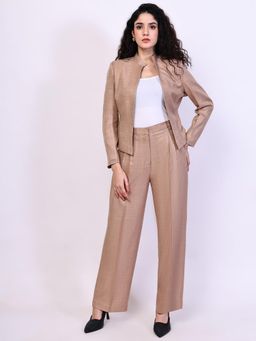 Exude - Beige Linen Textured Co-Ord Set
