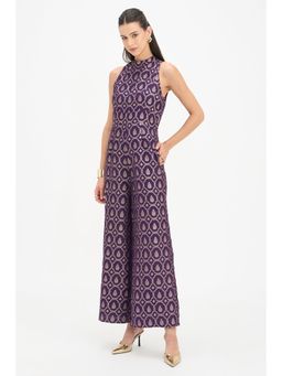 Virgio - Purple Woven Viscose Jumpsuit