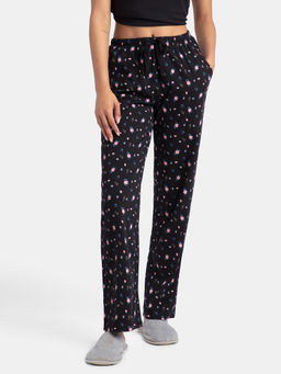 Jockey - RX88 Women Super Combed Cotton Printed Pyjama - Black